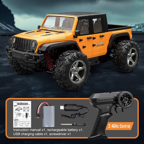 Fuegobird RC-Auto – RC-Fahrzeug – Hochgeschwindigkeits-Spielzeugauto – Hochgeschwindigkeits-Geländewagen – gelb