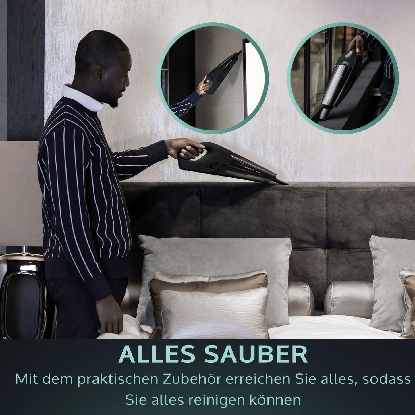 JAP Appliances - All-in-One Handstaubsauger - Nass- und Trockenschmutz - Kabellos - Schwarz