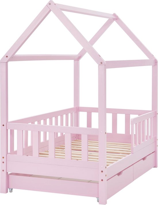 Kinderbett Marli - 90 x 200 cm - Rosa - inkl. Bettkästen