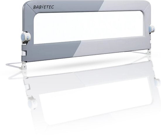 Babietec Bettgitter, verstellbar und zusammenklappbar – extra lang, 150 cm – Bettgitter – Boxspring – Ausfallschutz – Bettgitter – Dunkelgrau