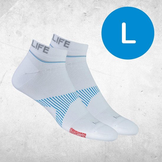 NeuroSocks Athletic NoShow weiß L (43-46) – Socken – Wohlbefinden – Für Arbeit, Sport und Freizeit – Neuro Tech-Muster „VOXX HPT Pattern“