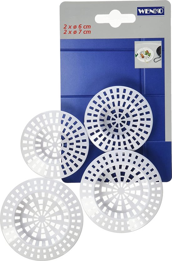 Wenko Abtropfsieb 6/7 cm, Kunststoff, weiß, 4 Stück