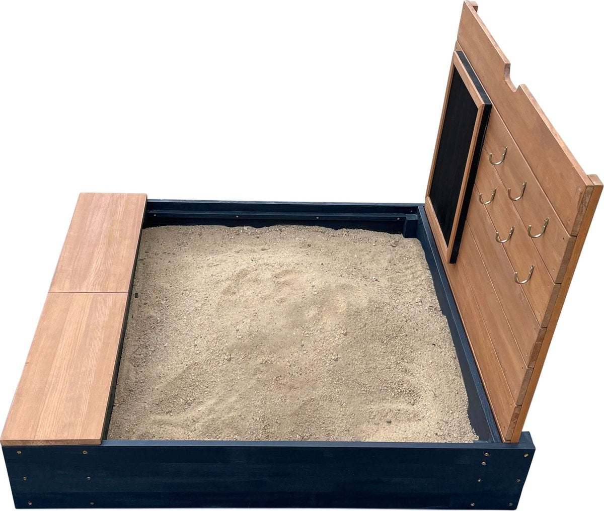 AXI Mandy Sandkasten mit Stauraum und Deckel Anthrazit/Braun