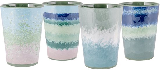 Bo-Camp – Becher – Halo – Blau/Grün – 4 Stück
