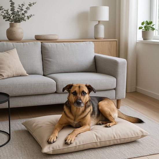 maxxpro Hundekissen Größe S – Bequemes Hundebett für kleine Hunde – Kissen für die Hundebox im Innenbereich – Hundebett 60 x 80 x 15 cm – Langlebig und leicht waschbar – Beige