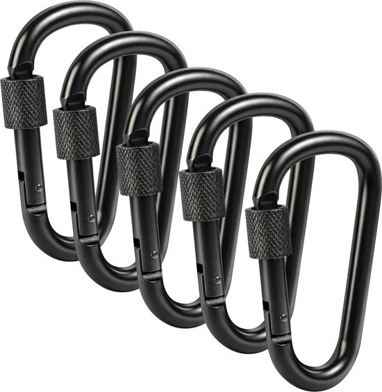 Nuvance Karabiner – 5 Stück – Karabiner-Schlüsselanhänger – 77 mm – Musketonhaken – Carabiner