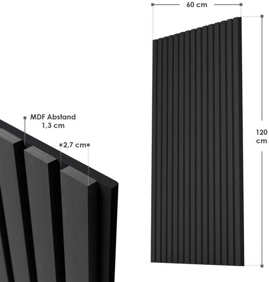 Akustik-Wandpaneele - 4er-Set - Dunkelgrau