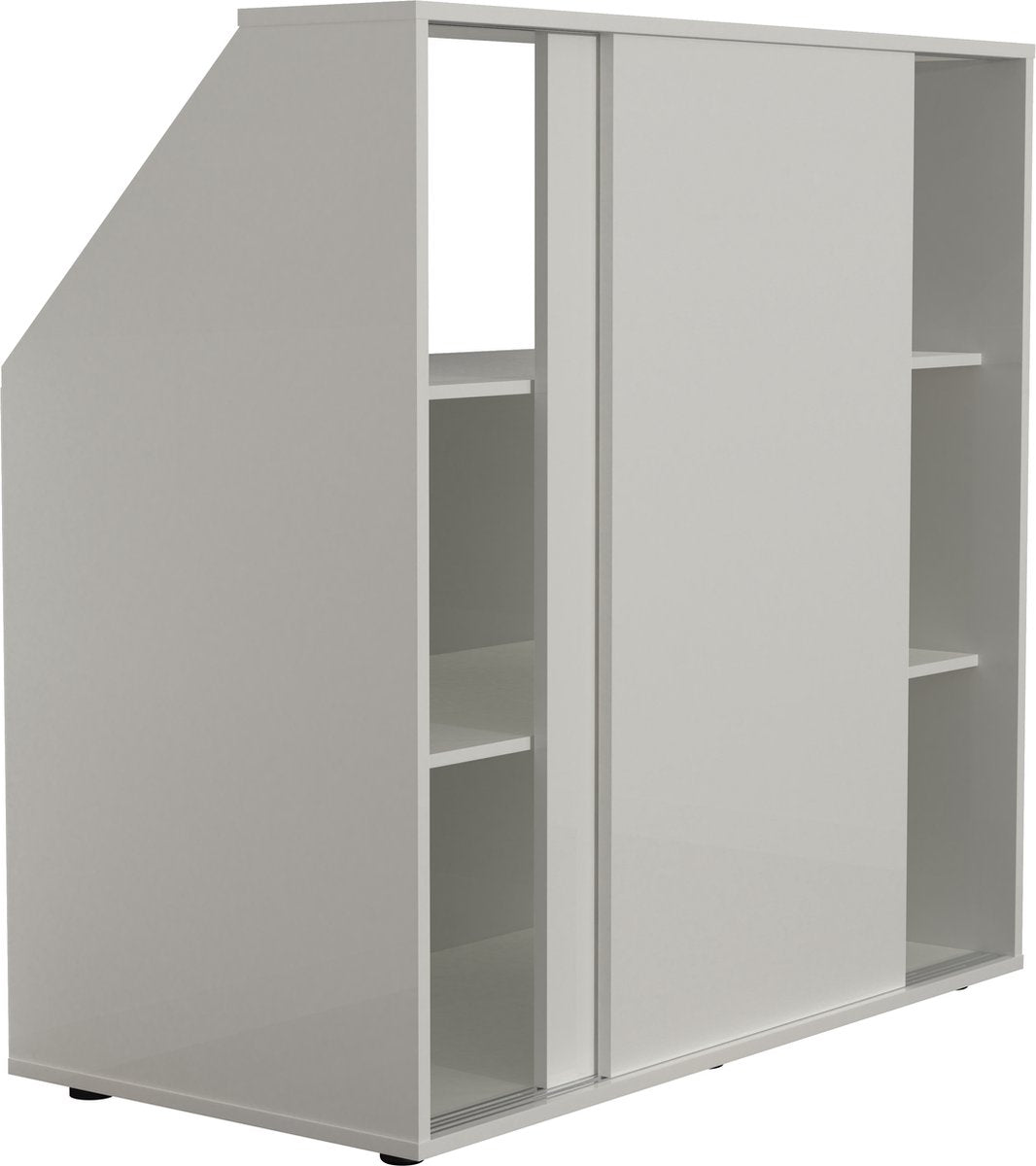 TheBestOf Furniture Aufbewahrungsschrank für schräge Wand – Weiß