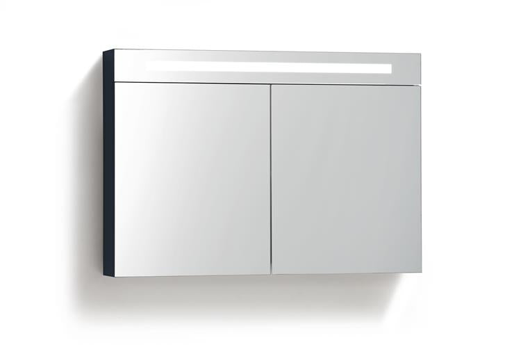 Spirit Spiegelschrank mit LED-Beleuchtung – Hochglanz Anthrazit – 100 x 16 x 70 cm