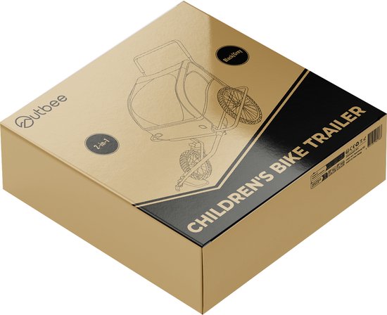 Outbee Fahrradanhänger für Kinder - 2 in 1 Fahrradanhänger und Kinderwagen - Kinderfahrradanhänger - Kinderbuggy - 3 Räder - mit Flagge