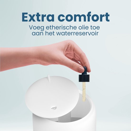 Auronic Luftbefeuchter - 1.9L - Geeignet für Schlafzimmer, Babyzimmer, Büro, Wohnzimmer und mehr - Luftbefeuchter - BPA-frei - Weiß