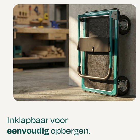 VONROC Premium-Plattformwagen – mit Luftreifen – zusammenklappbar – Tragkraft max. 300 kg – große Ladefläche 90 x 60 cm – inklusive Spanngurte