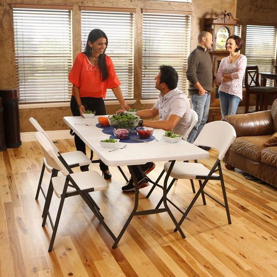 Lifetime Tyrell Klapptisch - Weiß - 183x76x73,5 cm