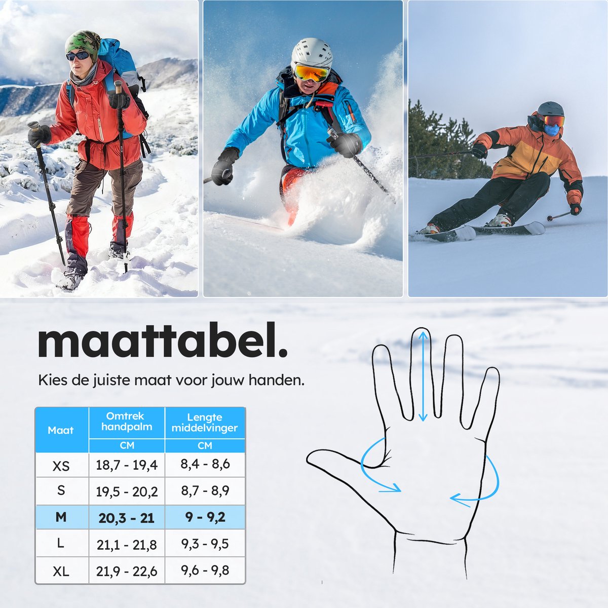 Saaf beheizte Handschuhe Pro M - 3 Positionen - Wiederaufladbar - Wasserdicht und winddicht - 28x11 cm - Schwarz