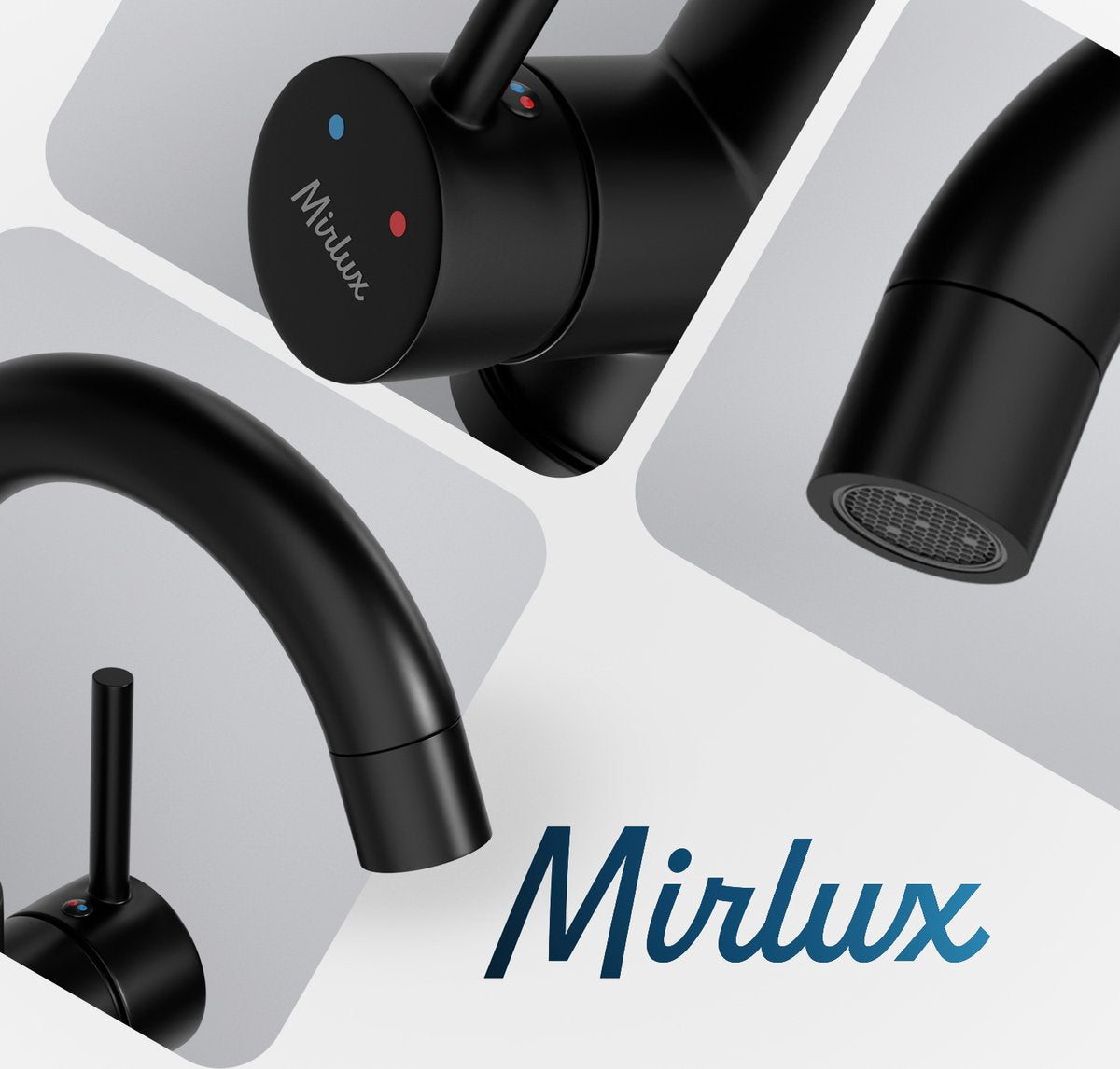 Mirlux Waschtischarmatur Schwarz 24,5 × 17 × 5 cm - Mischbatterie Bad für Kalt- und Warmwasser