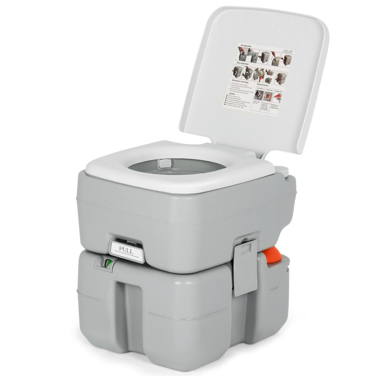 Coast tragbare Campingtoilette – Getrennte Tanks – 10 l Frischwasser, 20 l Abwasser – Grau
