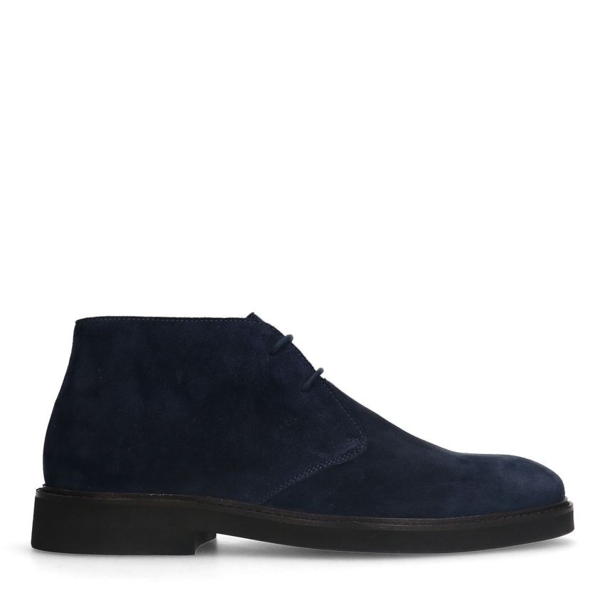 Wildleder-Schnürstiefel - Größe 43 - Dunkelblau