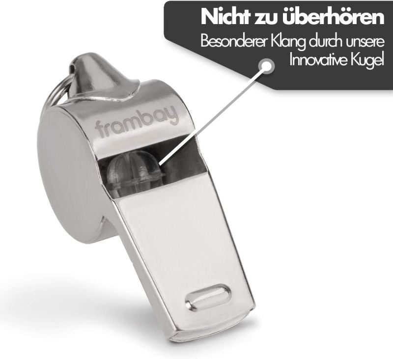 Pfeife - Pfeife mit innovativem [AirSpin]-Ball I Schiedsrichterpfeife I Signalpfeife I Notfallpfeife I Pfeife für den Sportunterricht I Pfeife für Kinder