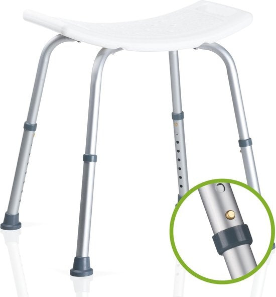 Vivamore - Duschhocker - Anti-Rutsch-Duschstuhl - Höhenverstellbar - Max. 150 KG