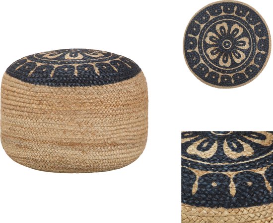 vidaXL – Sitzkissen – handgefertigt – 45 x 30 cm – Jute – blau