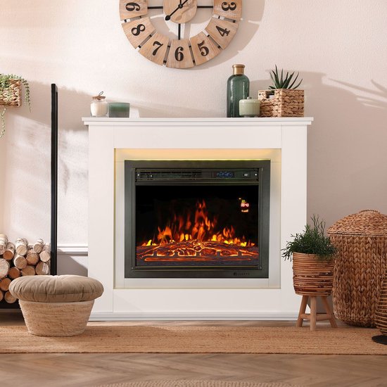 Elektroheizung - Rechteckig - 2000 Watt - Weiß - Feuereffekt