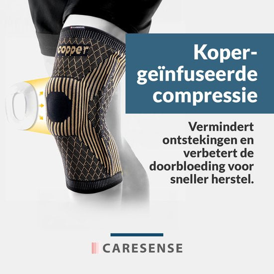 Caresense Kniestütze - Patella-Bandage - Bei Arthritis - Linderung von Gelenkschmerzen - Kniestütze für Erwachsene - Größe L
