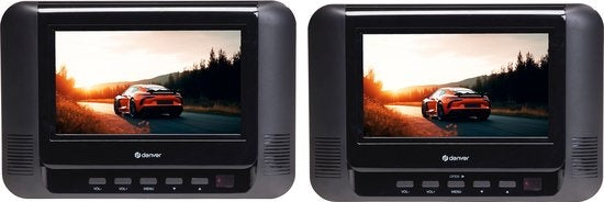Denver - Tragbarer DVD-Player für das Auto - 2 Bildschirme - USB - Modell 2023 - MTW793 - schwarz