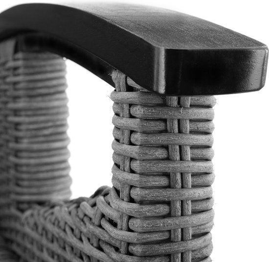 tectake - Geflechtstuhl Gartenstuhl Terrassenstuhl - Rosarno - grau - 404806 - Poly-Rattan