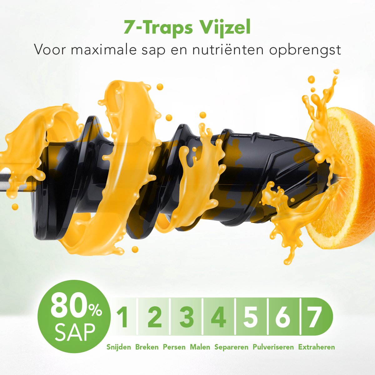 KitchenBrothers Slowjuicer mit Fruchtfleischbehälter - 700ml - Champagner