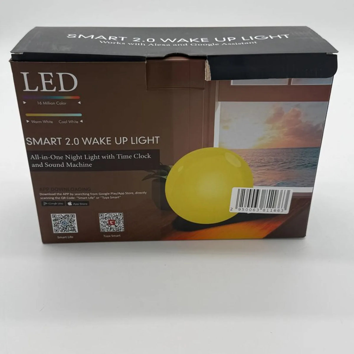Nuvance Smart 2.0 Wake-up Light – Intelligenter Wecker mit Sonnenaufgangssimulation, Farblicht, Lautsprecher und App-Steuerung