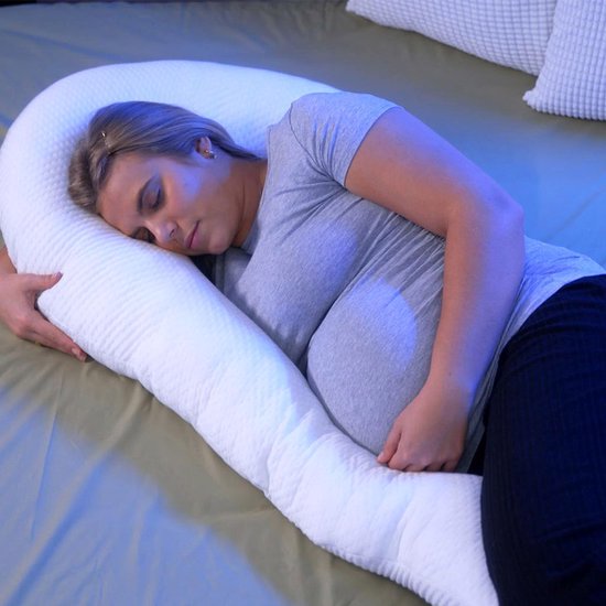 Dreamolino Swan – ergonomisches Kissen für Seitenschläfer – 7-in-1-Komfortkissen – stützt und wirkt stabilisierend – Schwangerschaftskissen – Stillkissen – atmungsaktives Körperkissen