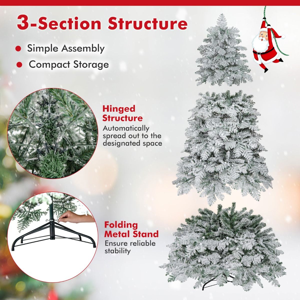 Coast Kunstweihnachtsbaum – verschneit – mit LED-Beleuchtung – 210 cm – grün und weiß