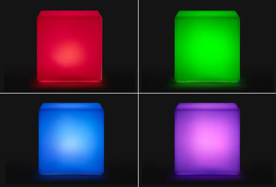 Hortensus LED-Würfel auf Solarenergie 40x40x40 cm - Weiß - Für Innen und Außen