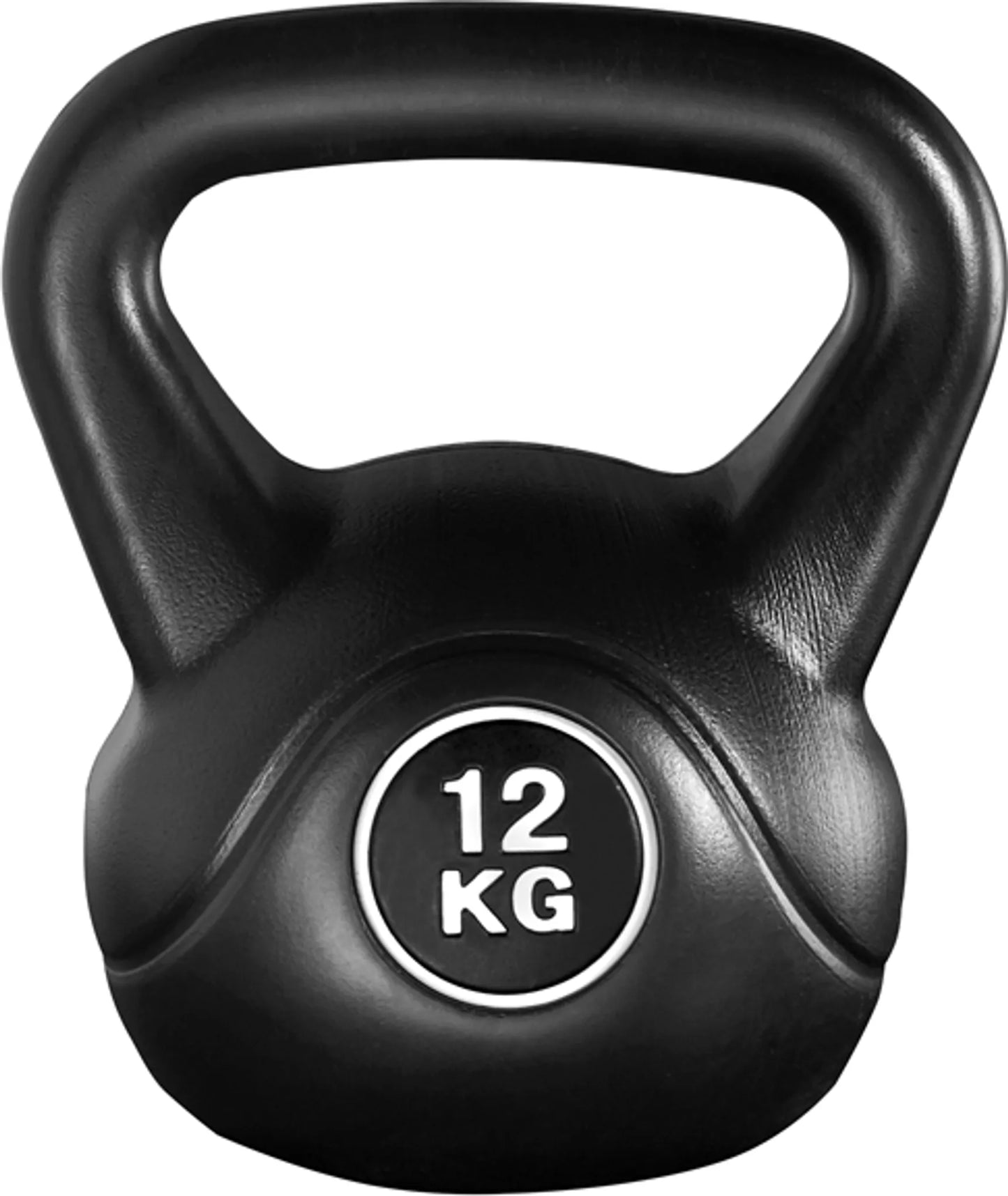 Yaheetech Kettlebell 12 kg - 26 x 22 x 30 cm - mit hartem Kunststoffgehäuse und abgerundeten Kanten und flacher Basis - für Krafttraining und Heimgebrauch - schwarzer Kunststoff und Beton