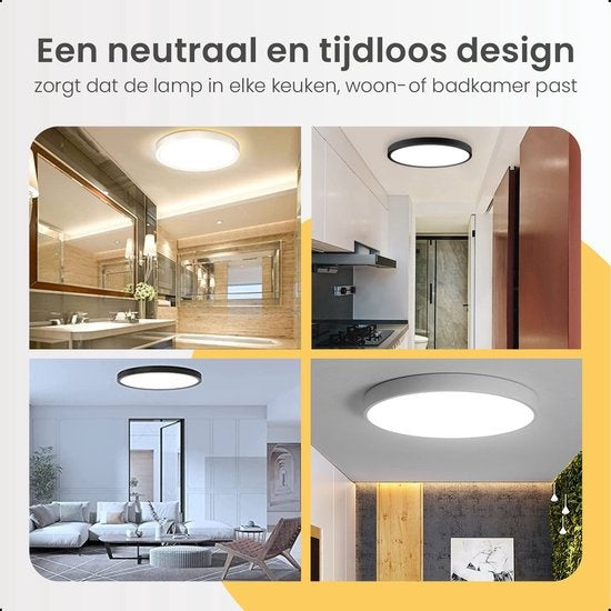 Goliving Deckenleuchte - Deckenleuchte - Led - Extra dünn - Warmweißes Licht - Schlafzimmer - Badezimmer - Wohnzimmer - Ã˜ 30cm - Weiß