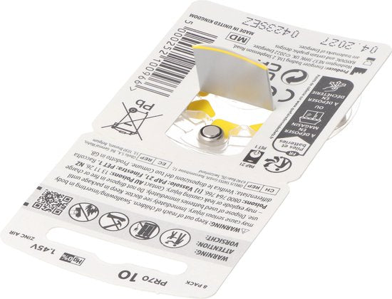 Rayovac Hörgerätebatterien - 105 mAh - 1,45 V - 7,7x5,2mm - 8 Stück