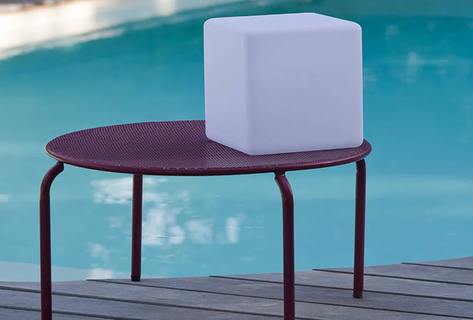 Hortensus LED-Würfel auf Solarenergie 40x40x40 cm - Weiß - Für Innen und Außen