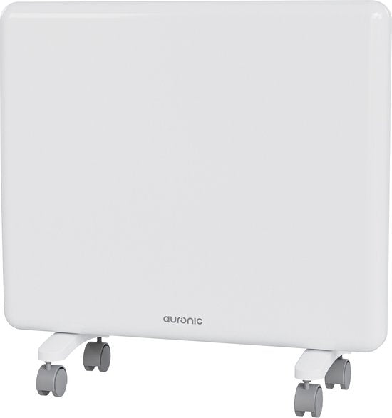 Auronic Konvektorheizung - 1000W - Elektroheizung - 3 Stufen - Metallheizkörper - Freistehend - Räder - Weiß