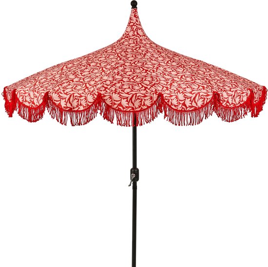 Mica Decorations Kelly Sonnenschirm mit Tragetasche – Stabsonnenschirm 238 x Ø 235 cm – Garten- oder Balkonsonnenschirm – Polyester, Stahl – Rot