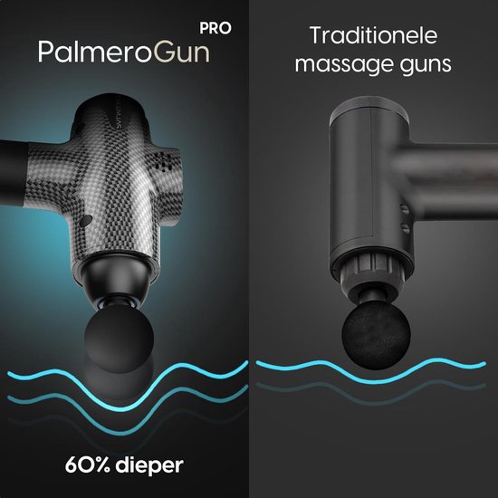 Palmero® Pro Massagepistole - Bis zu 60% tiefer - Extrem leise & leistungsstark - Lange Batterielebensdauer - 30 Geschwindigkeiten - 6 Kopfstücke - Kostenloses E-Book - Massagegeräte - Massagepistole - Inkl. tragbarem Kompaktkoffer