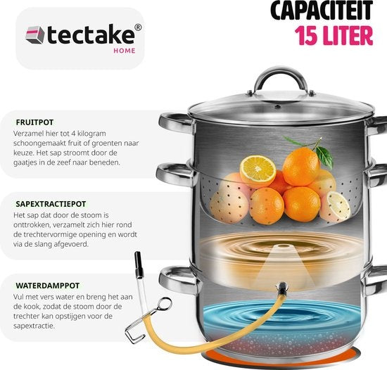 tectake Dampf-Extraktor - Ã˜ 26 cm - Edelstahl - Induktion
