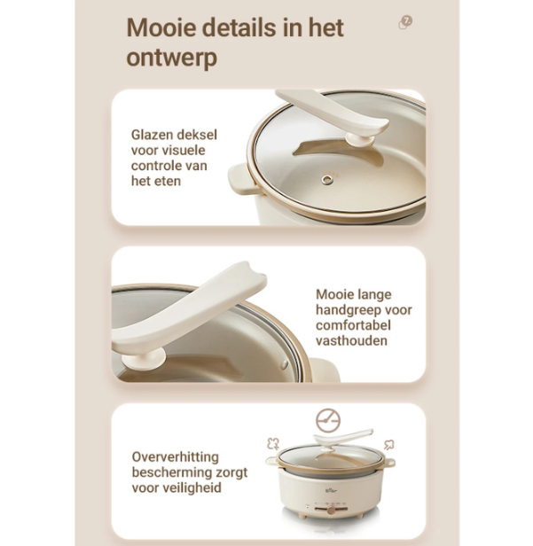 Bear – DHG-P50F1 – Elektrischer Hotpot 5 l – 36,9 x 31,2 x 23,6 cm