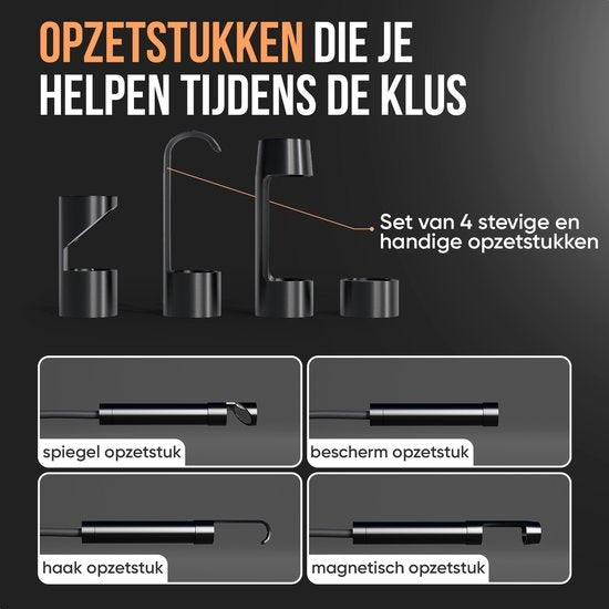 Strex Inspektionskamera Endoskop - 10 m Kabel - 1080P HD - WLAN - LED Beleuchtung - IP67