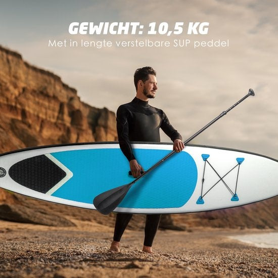 Dunlop Aufblasbares Sup Board mit Zubehör - Blau/Weiß - 305 x 71 x 10 cm
