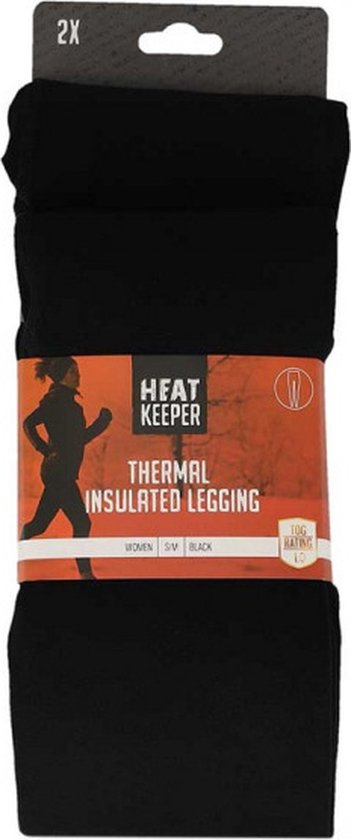 Angro Damen Thermoleggings Schwarz L/XL