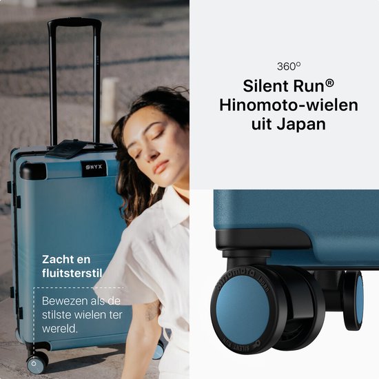 ONYX Hybrid Pro Check-in Koffer - Large 100 Liter - Recyceltes Polycarbonat und reißverschlussloses Design - Mit TSA-Schloss und Spinner-Rädern - Mit Laptopfach - Glacier Blue