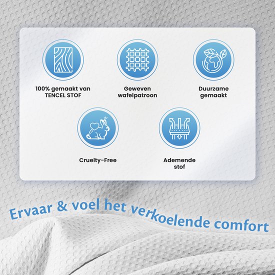 Ella Cooling blanket 135x200 cm - 100% Bio-Tencel - Selbstkühlende Decke - Kühlende Decke - Sommerdecke - Perlweiß