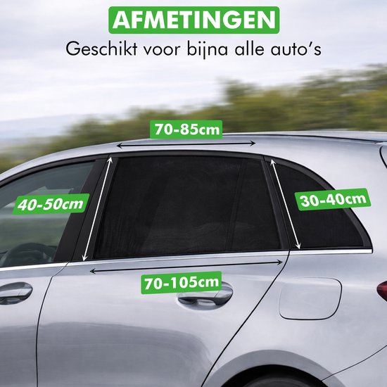 Travelhawk Sunshade Car Baby - 2 Stück - Sonnenschirm Auto - UV-Schutz für Baby und Kind - Sonnenschirm Seitenfenster - Schwarz