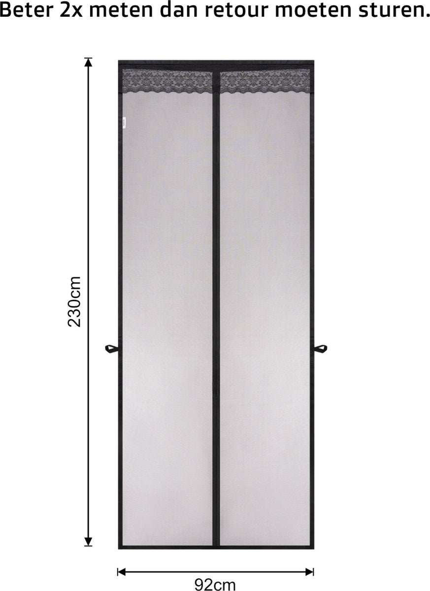 O'DADDY Türvorhang - Fliegenvorhang - Magnetisch - FIBER - Türgitter Deluxe 92 x 230 cm - Schwarz Hor - Türvorhänge