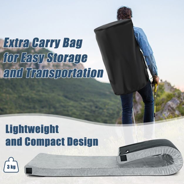 Coast Campingmatte - Memory-Schaum - aufrollbar - 183 x 63 x 7 cm - Grau